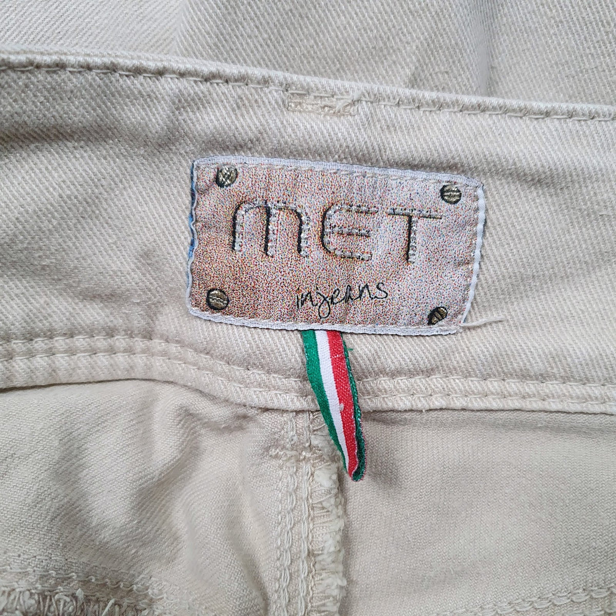 Womens Beige Met   Jeans