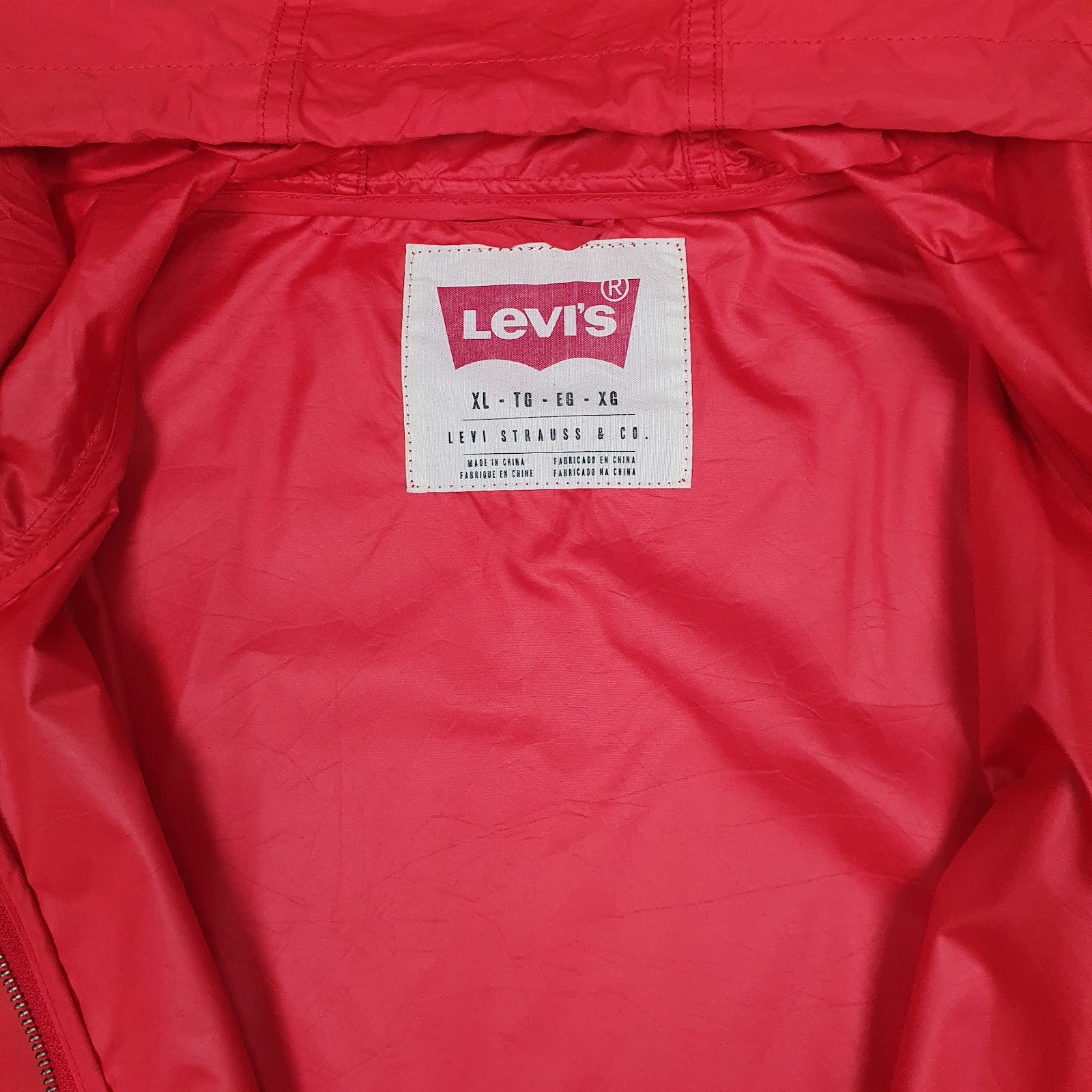 Mens Red Levis  Full Zip Coat