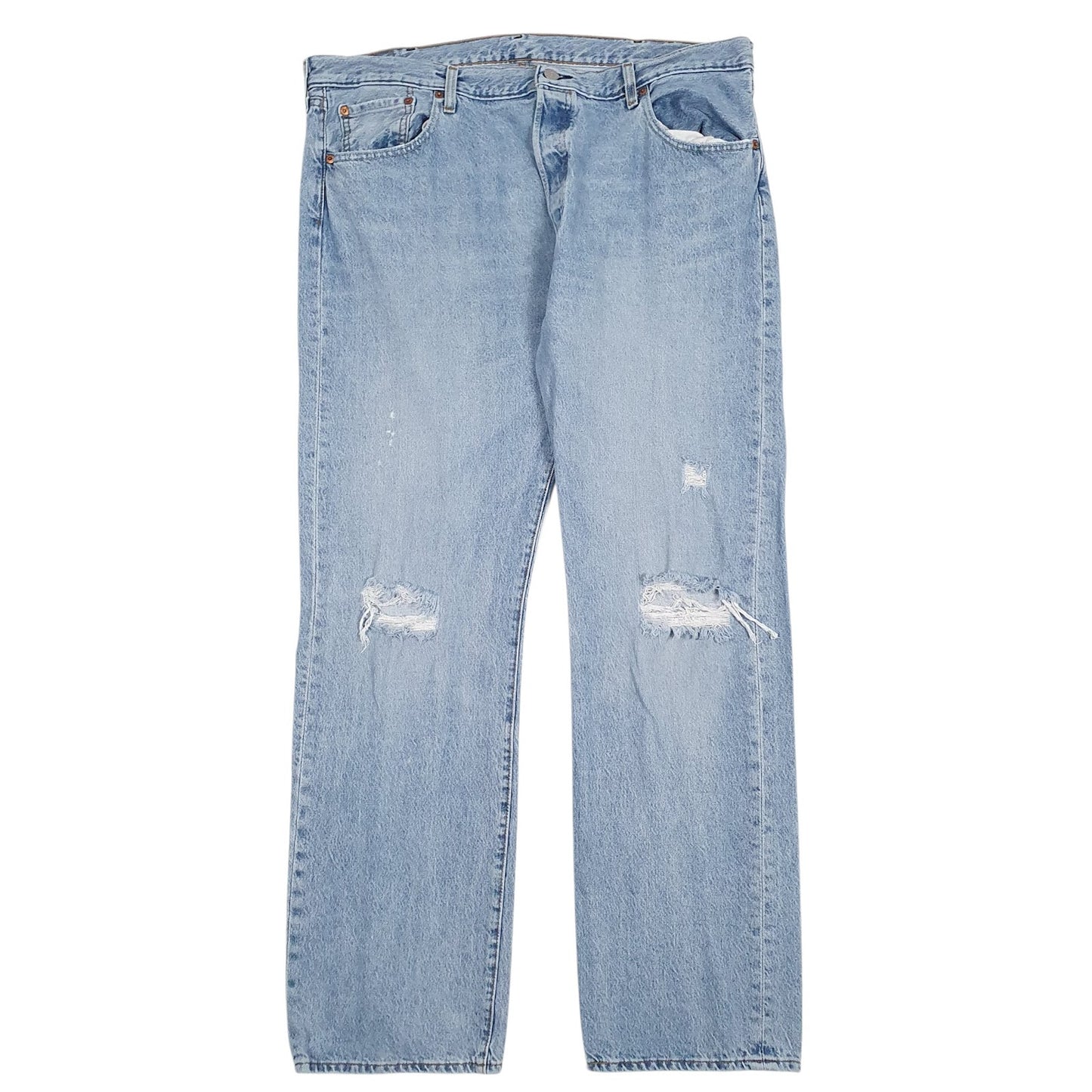 Mens Blue Levis Distressed 501 JeansW40 L32