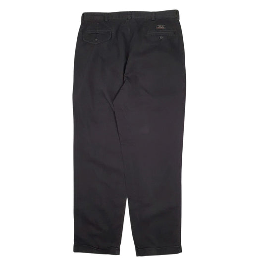Mens Black Polo Ralph Lauren Hammond Pant Double Pleated Vintage 90s  Trousers