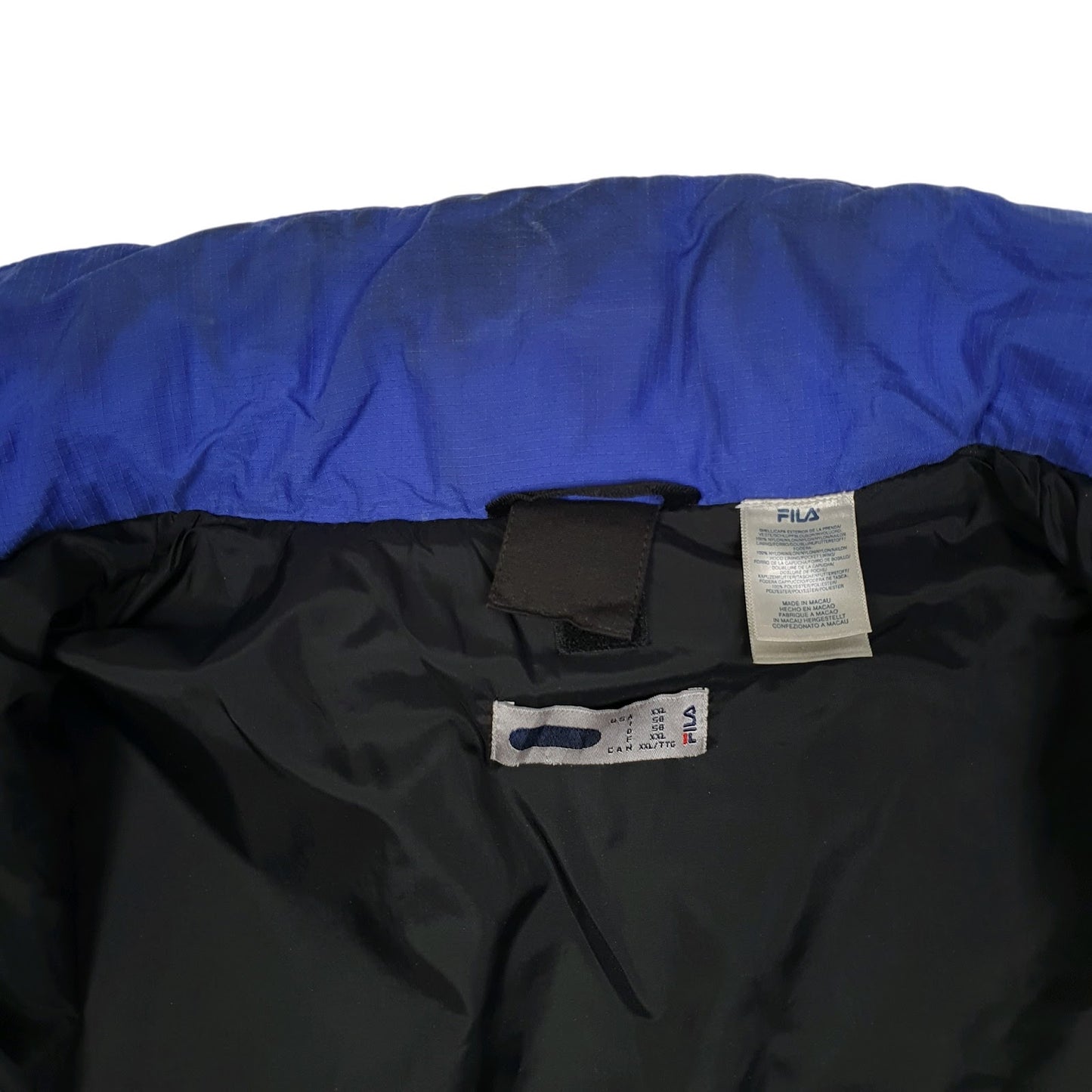 Mens Blue Fila Windbreaker Crewneck Coat