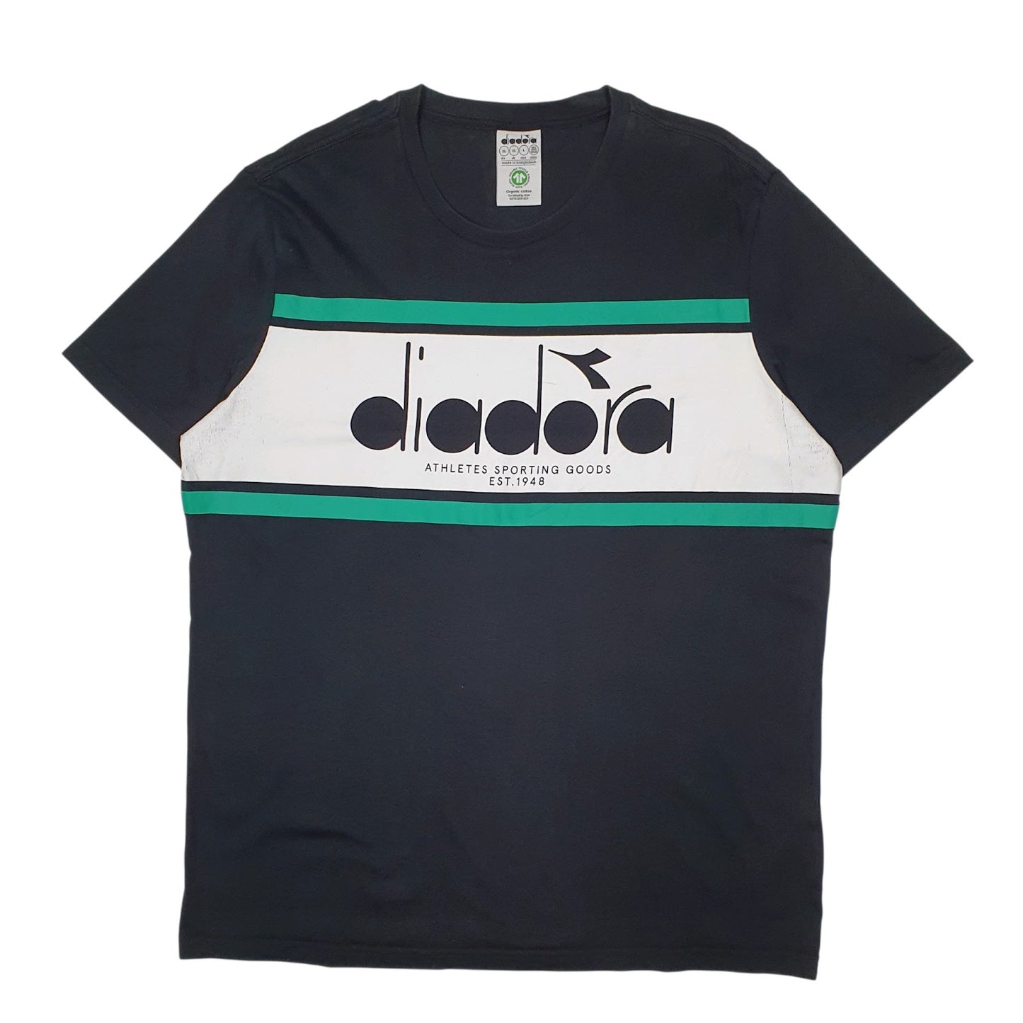 Mens Black Diadora  Short Sleeve T Shirt
