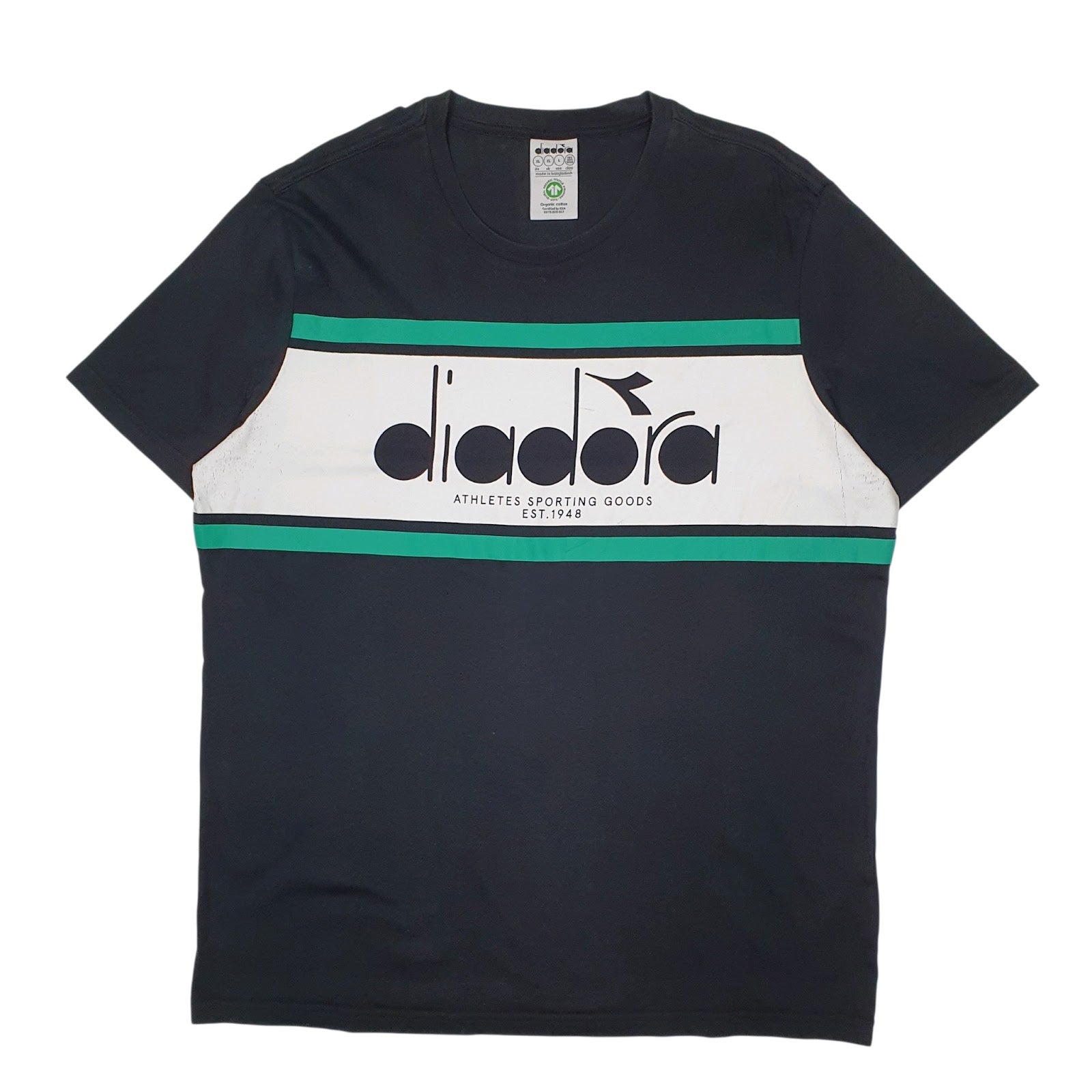 Mens Black Diadora  Short Sleeve T Shirt