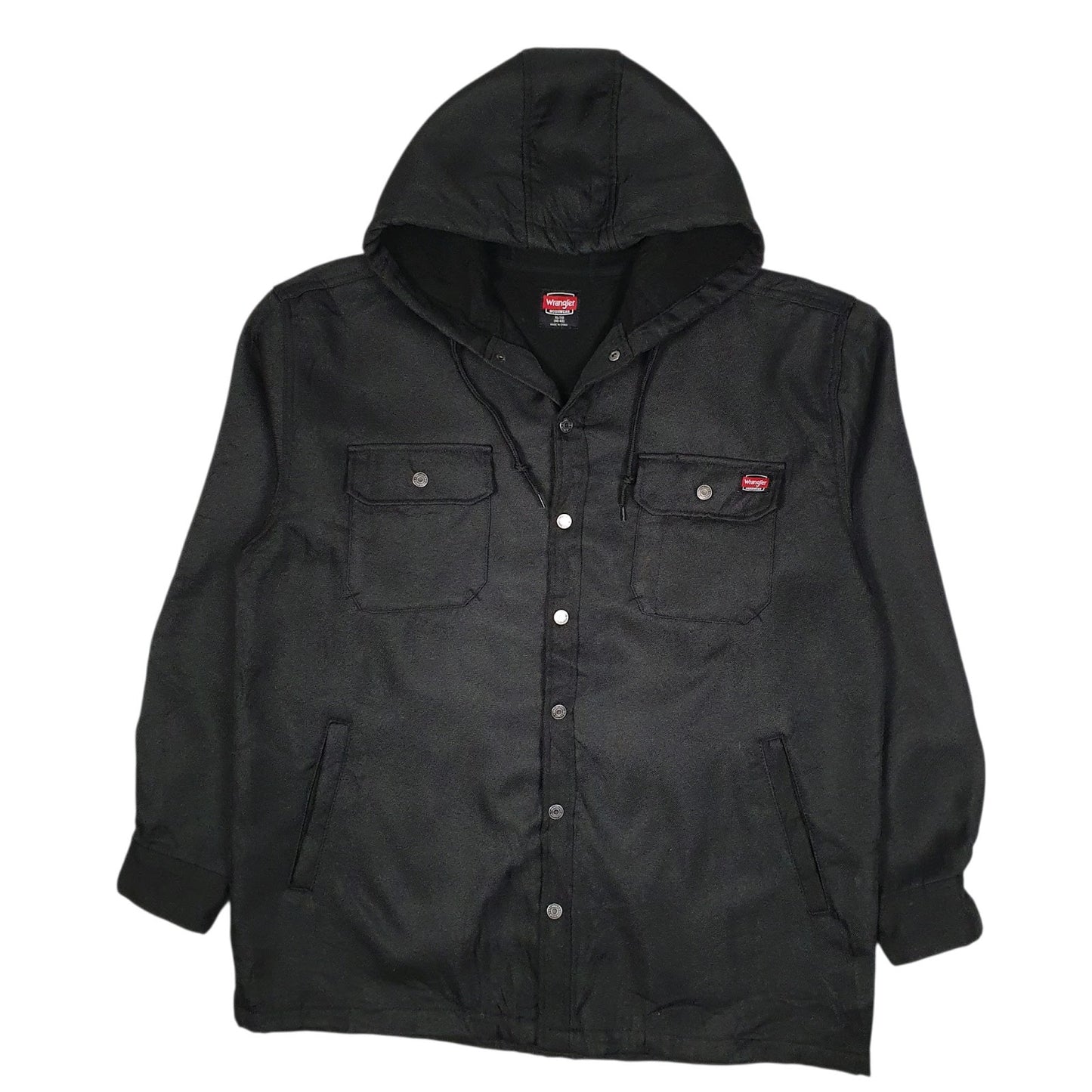 Mens Black Wrangler Chore Windbreaker Hoodie  Coat