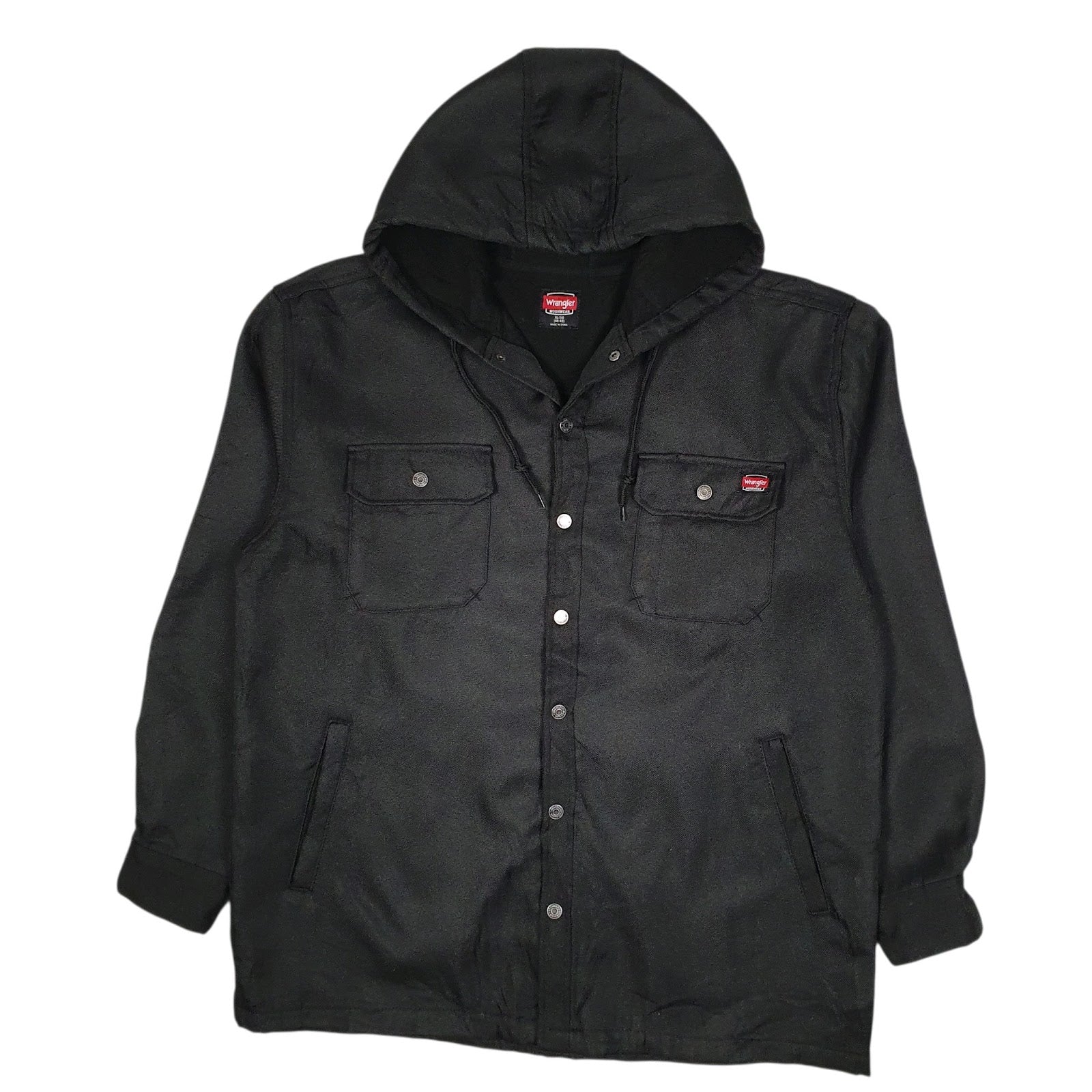 Mens Black Wrangler Chore Windbreaker Hoodie  Coat