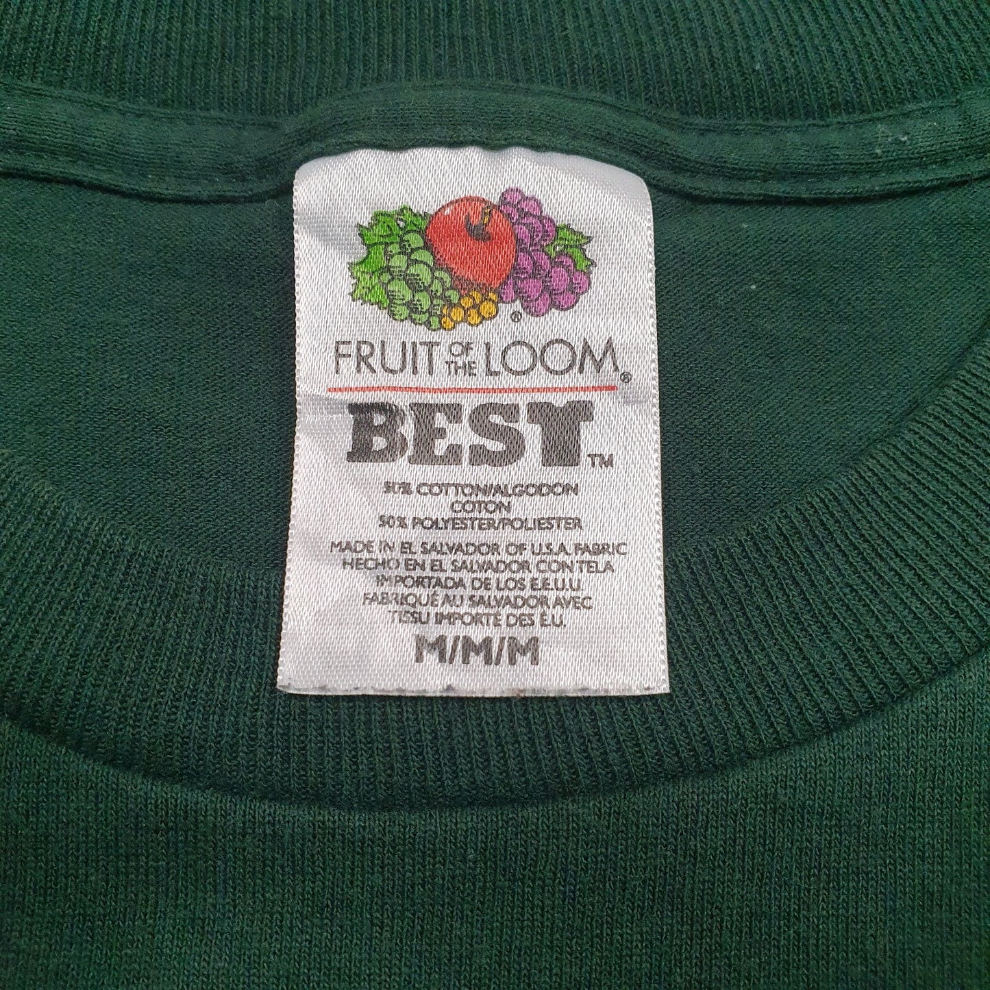 Mens Green Fruit Of The Loom   T Shirt