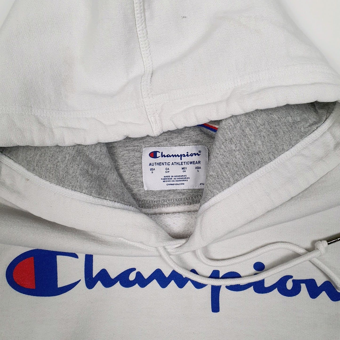 Mens White Champion  Hoodie Jumper
