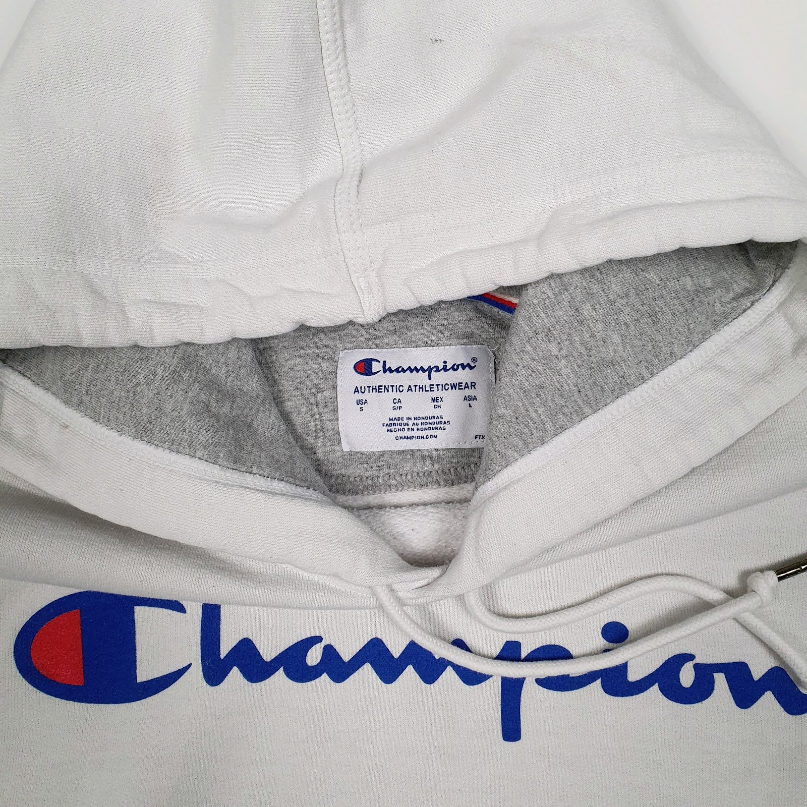 Mens White Champion  Hoodie Jumper