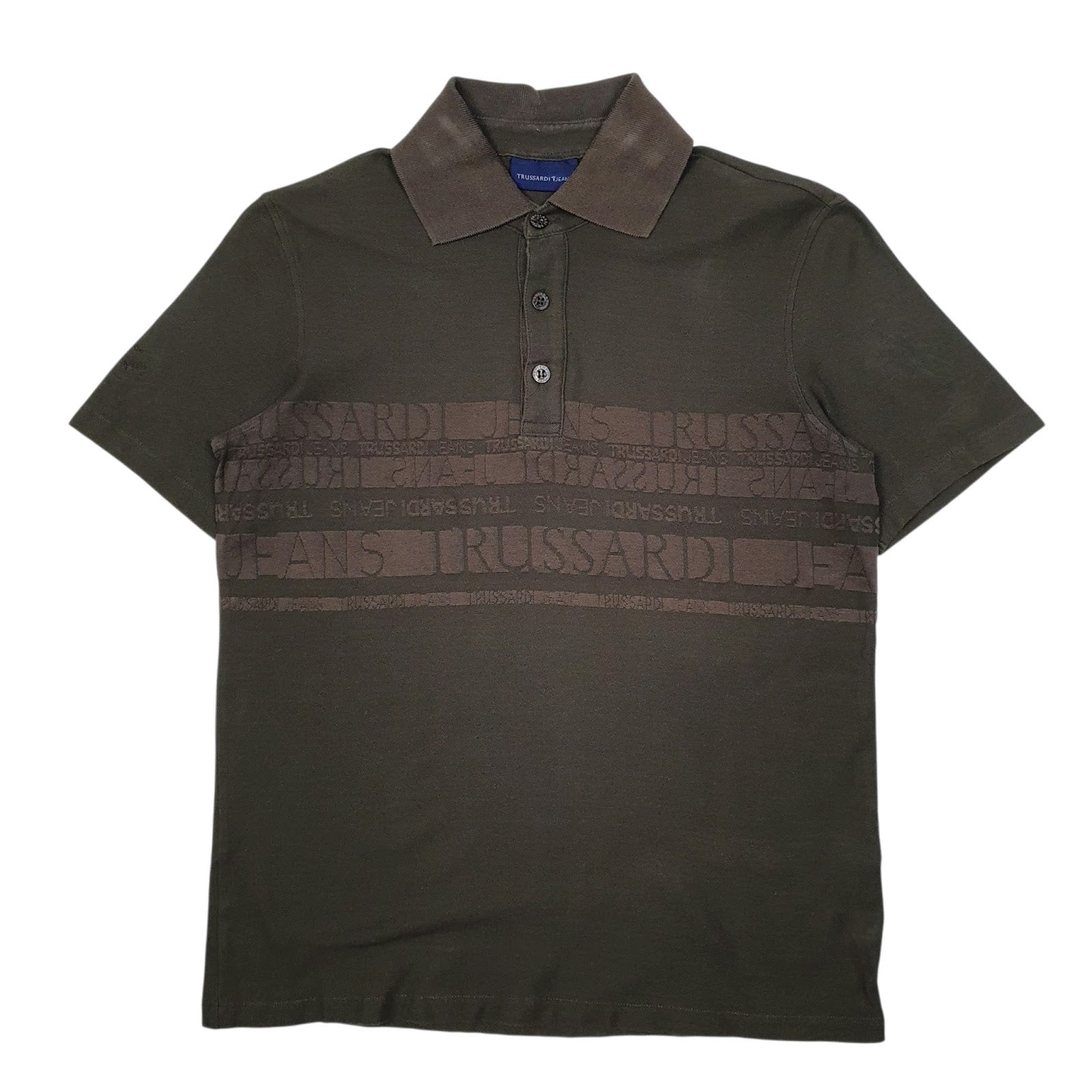 Mens Green Trussardi  Short Sleeve Polo Shirt