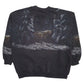 Mens Black Unbranded Graphic Henley Vintage 90s Quarter Zip Jumper