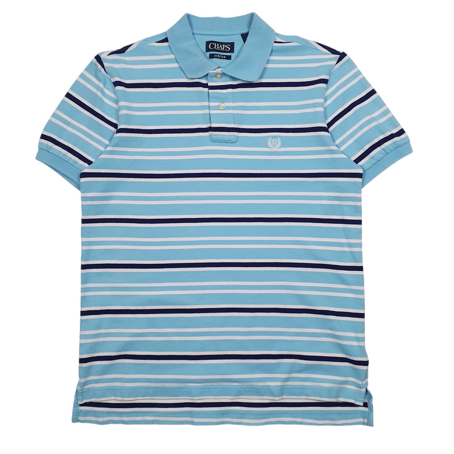 Mens Blue Chaps  Short Sleeve Polo Shirt