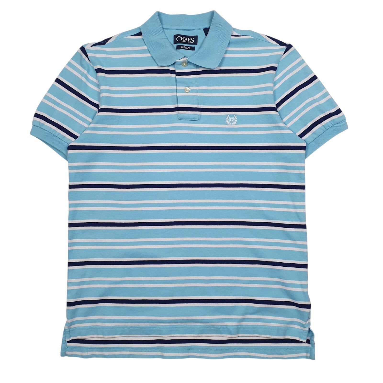 Mens Blue Chaps  Short Sleeve Polo Shirt
