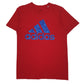 Mens Red Adidas Spellout Short Sleeve T Shirt