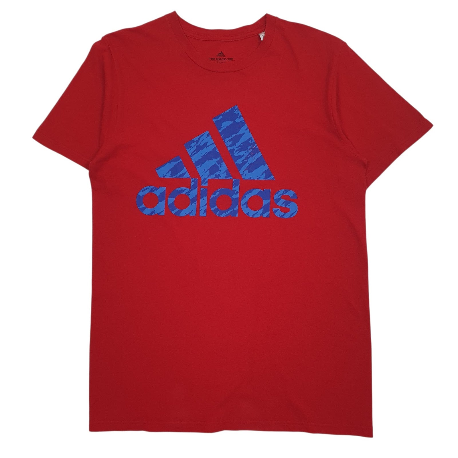Mens Red Adidas Spellout Short Sleeve T Shirt