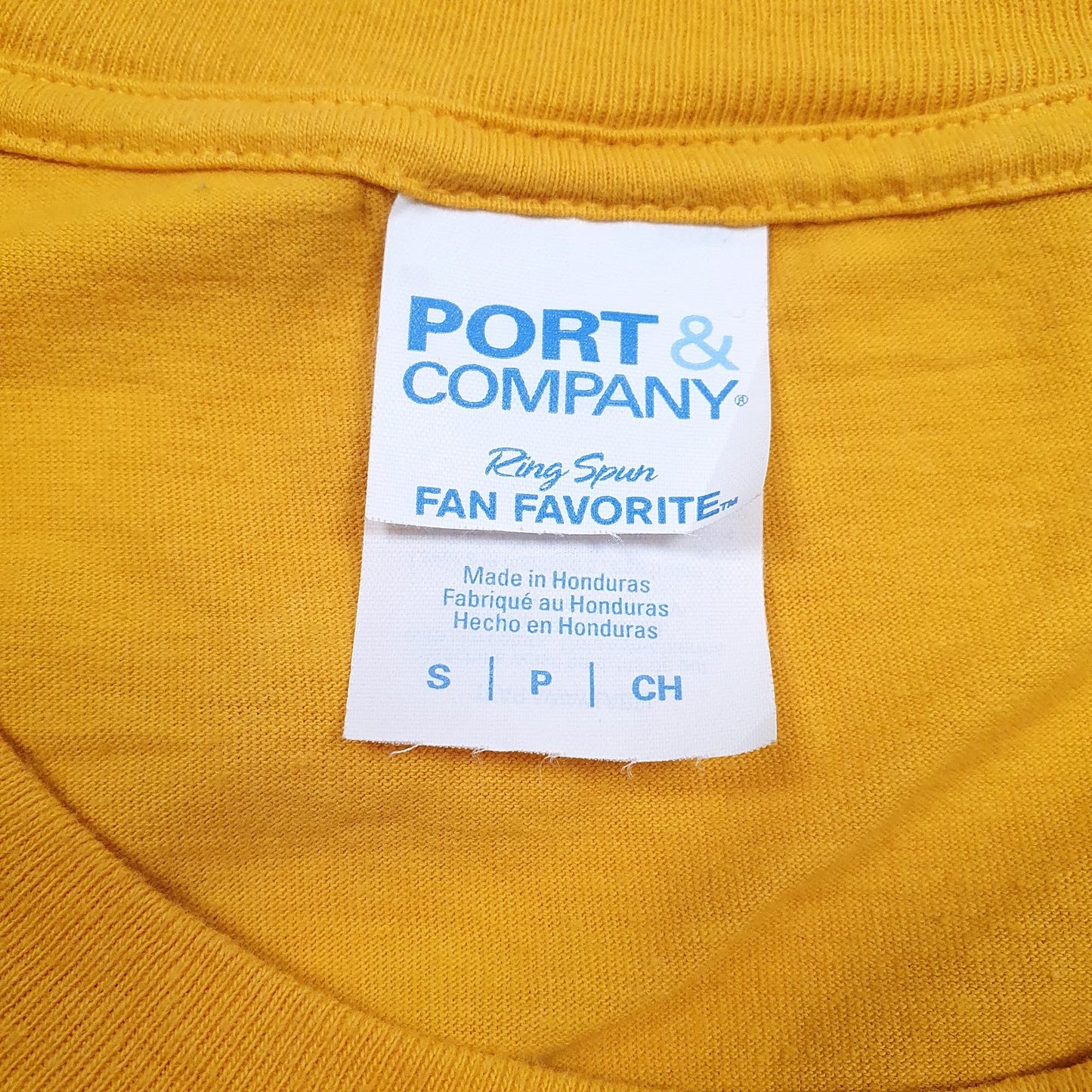 Mens Yellow Port & Company Red Hawks  T Shirt