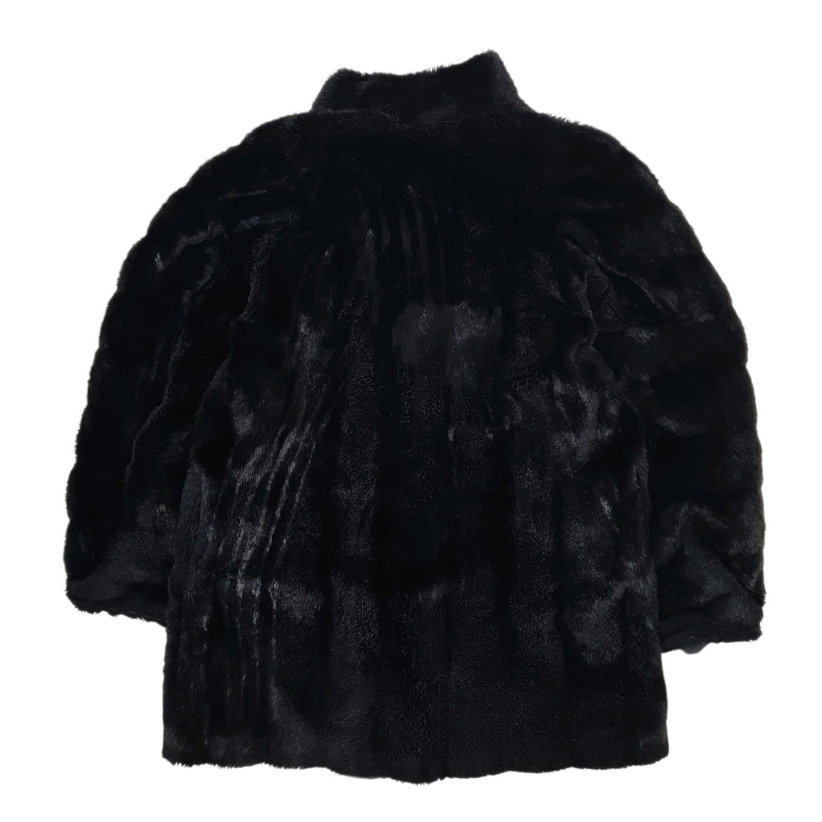 Womens Black Unbranded Faux Fur Fluffy  Coat