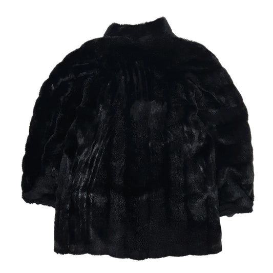 Womens Black Unbranded Faux Fur Fluffy  Coat
