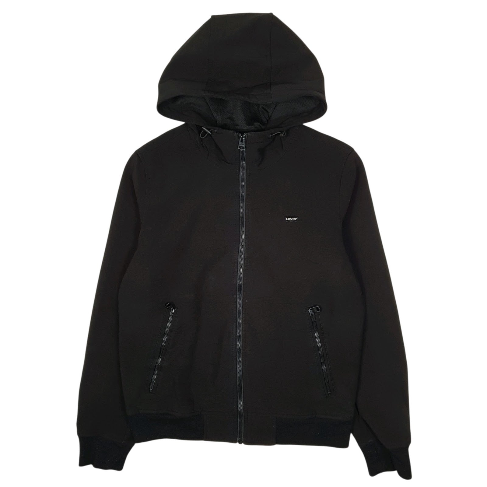 Mens Black Levis Windbreaker Hoodie  Coat