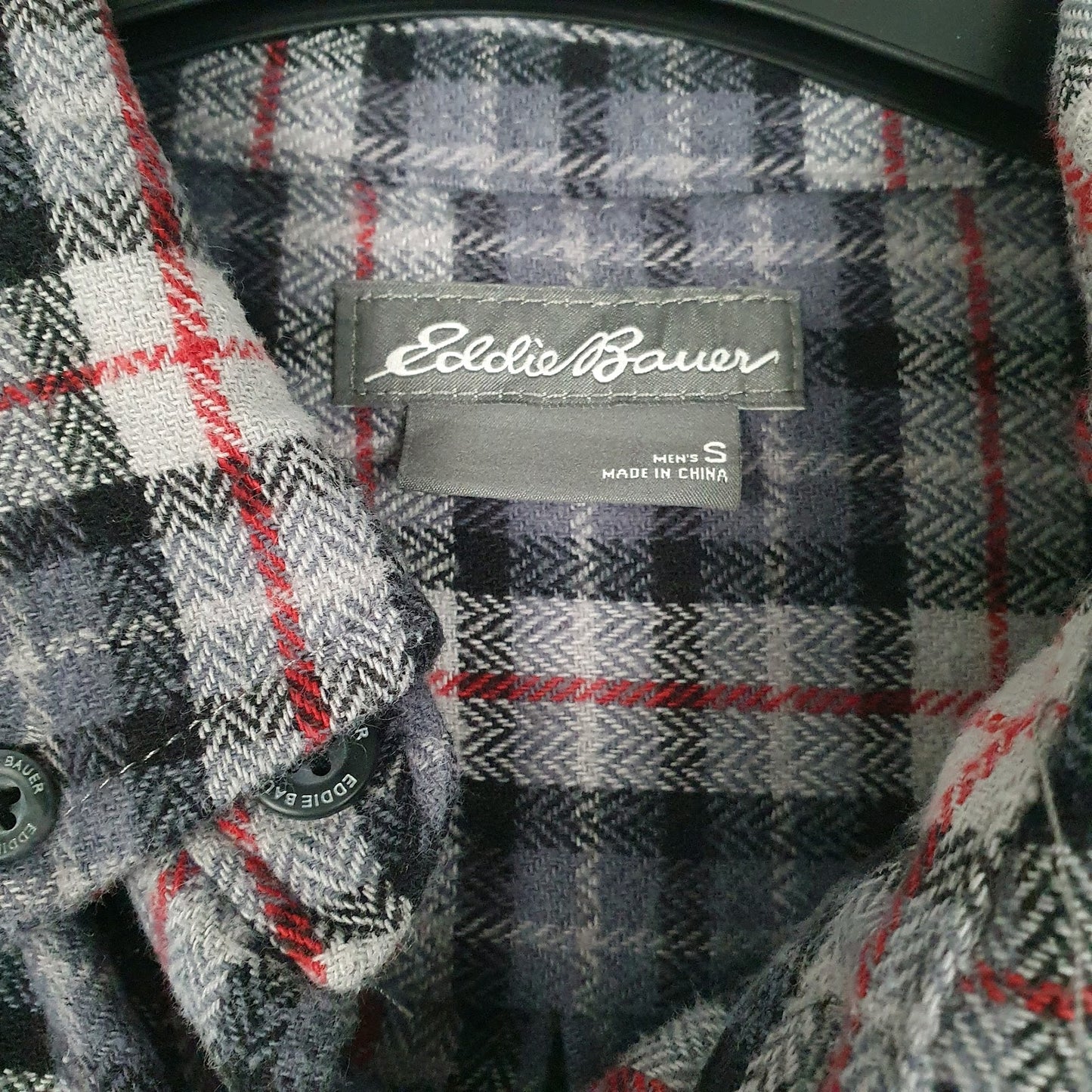 Mens Grey Eddie Bauer Flannel  Shirt