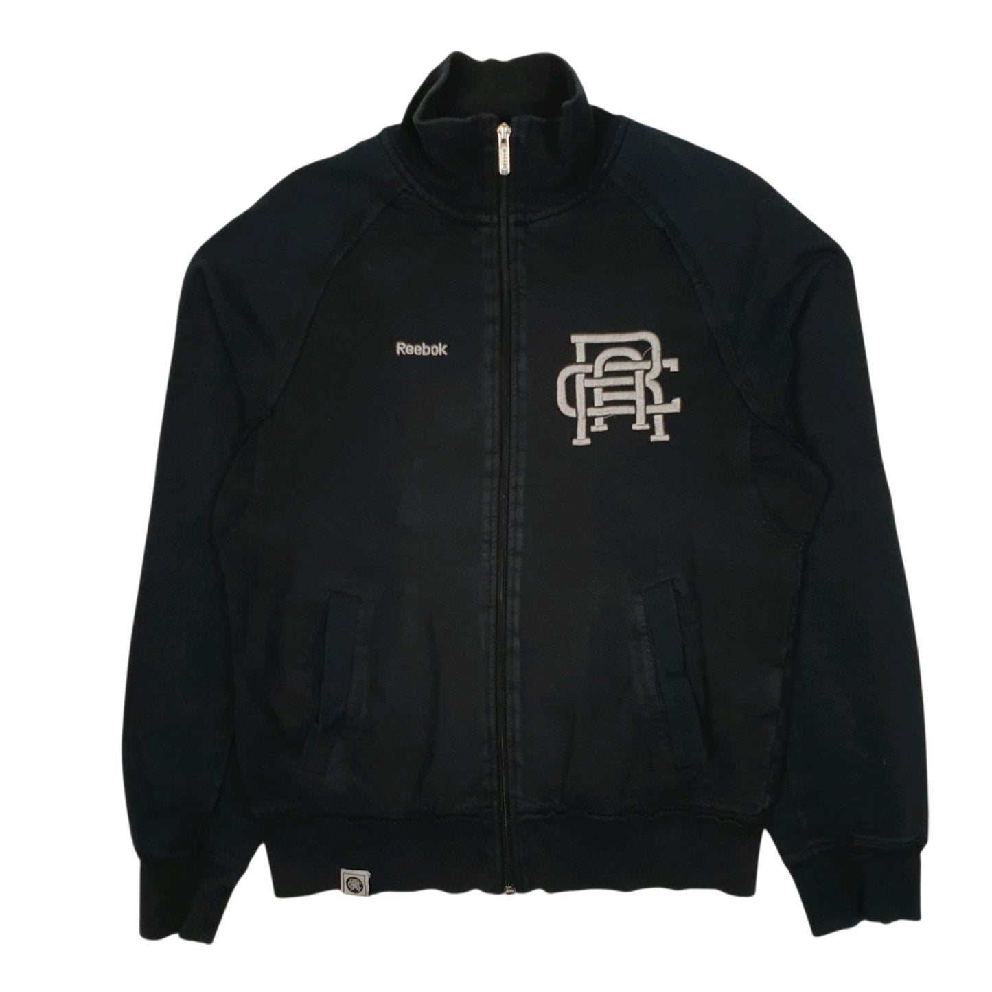 Mens Black Reebok Athletic Club Tracksuit Top Full Zip Jumper