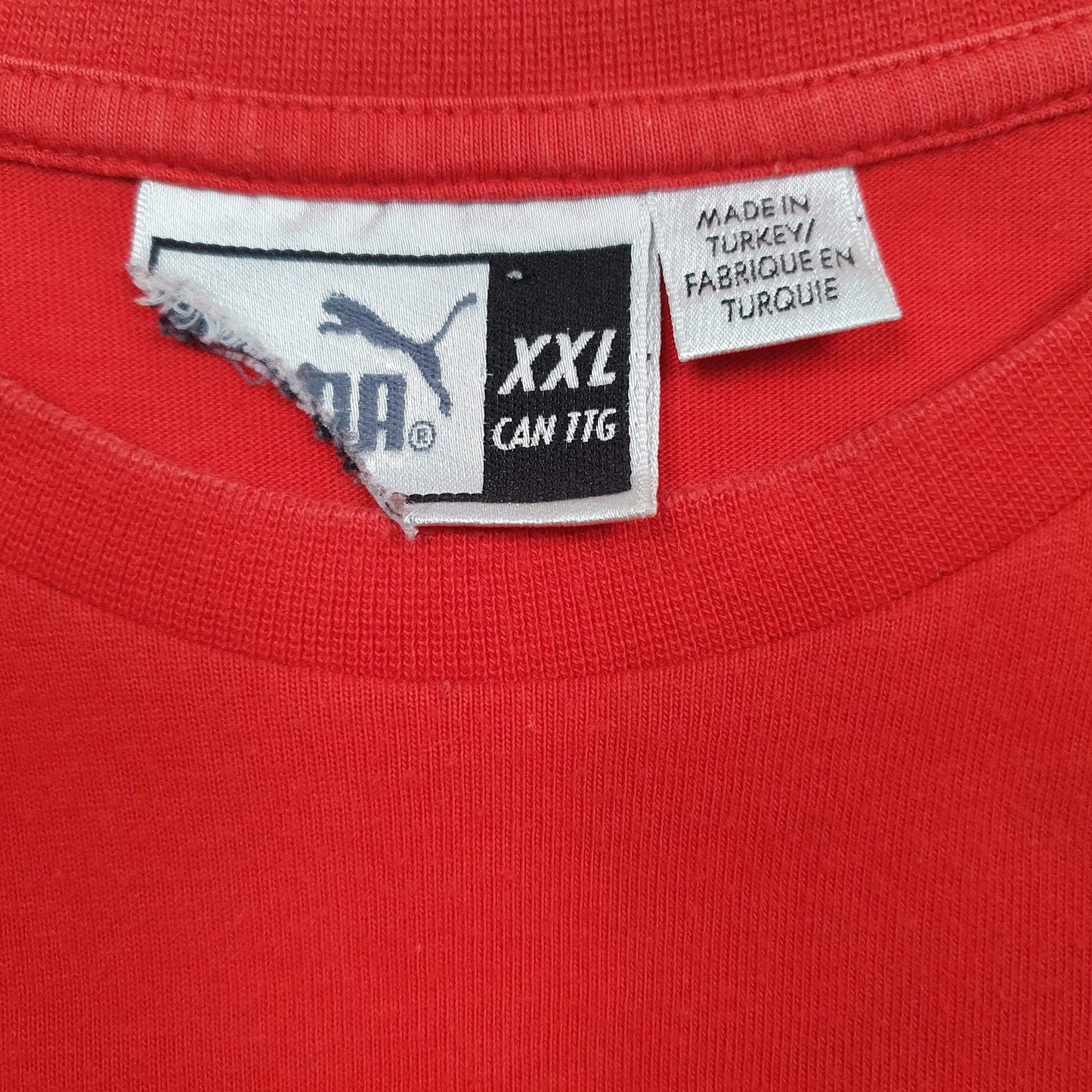 Mens Red Puma Spellout Vintage  T Shirt
