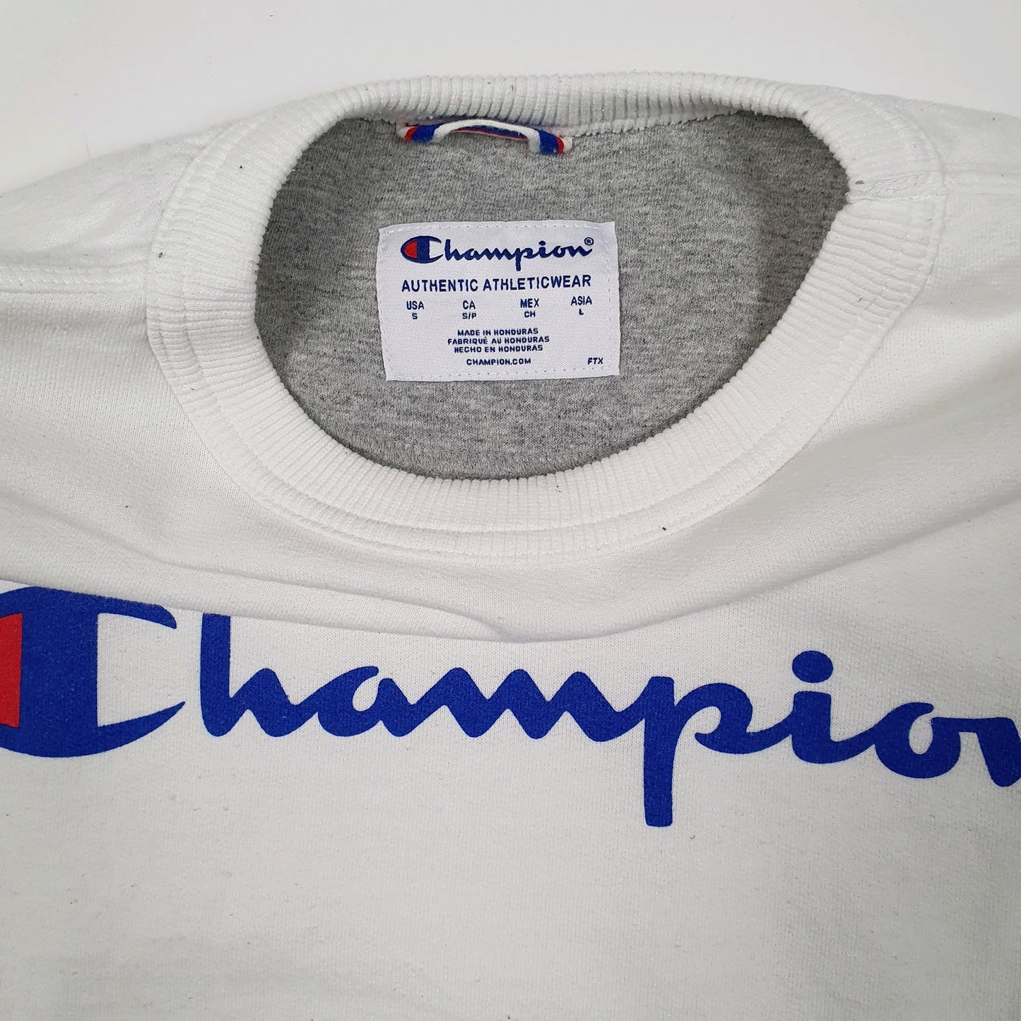 Mens White Champion  Crewneck Jumper