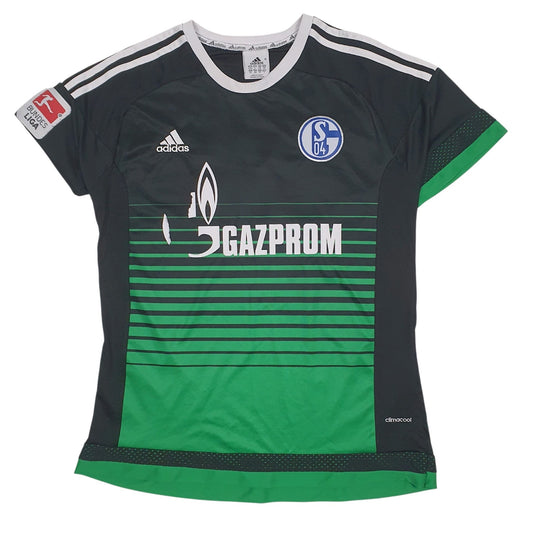 Mens Black Adidas Schalke 04 Bundesliga Climacool Short Sleeve T Shirt