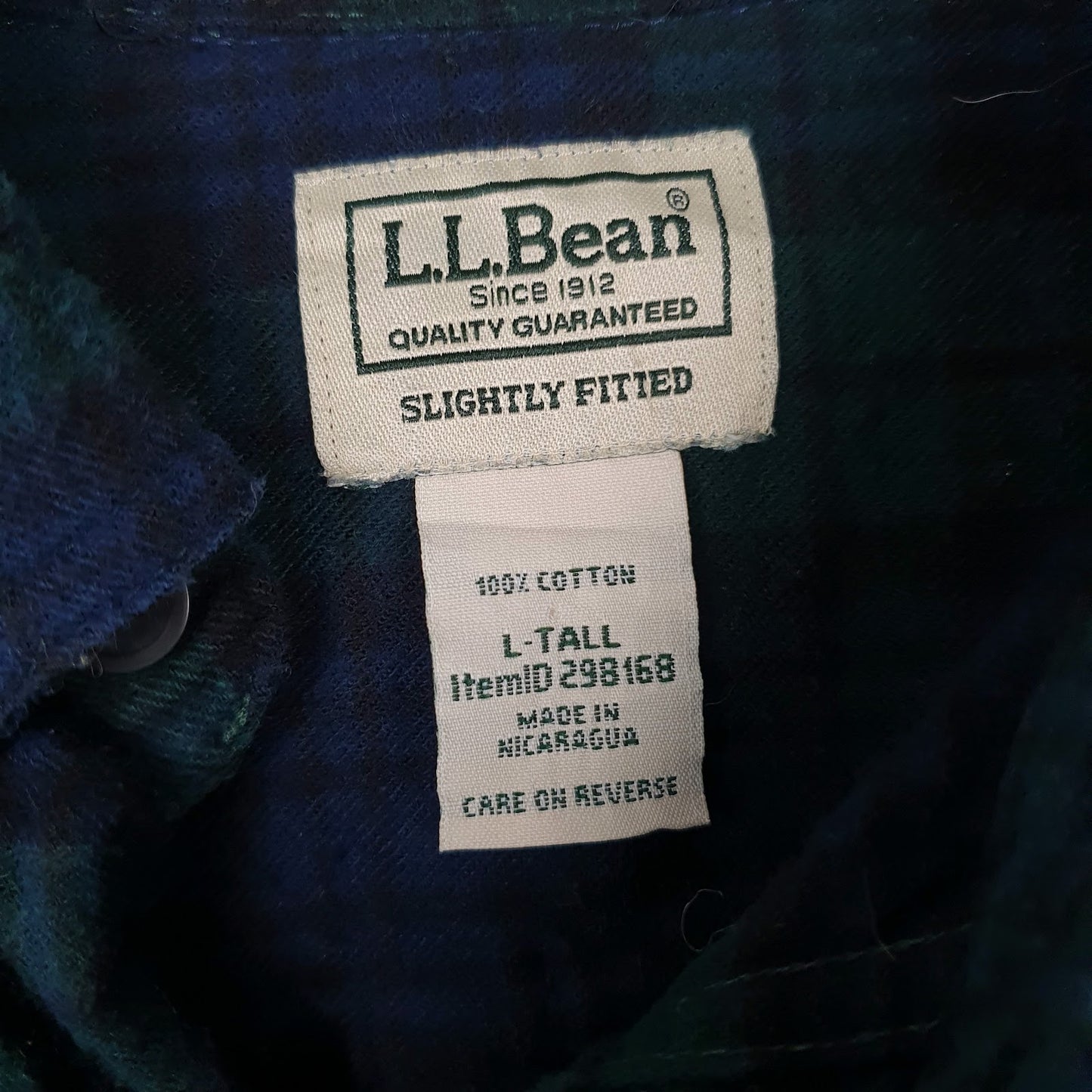 Mens Navy L.L.Bean Flannel  Shirt