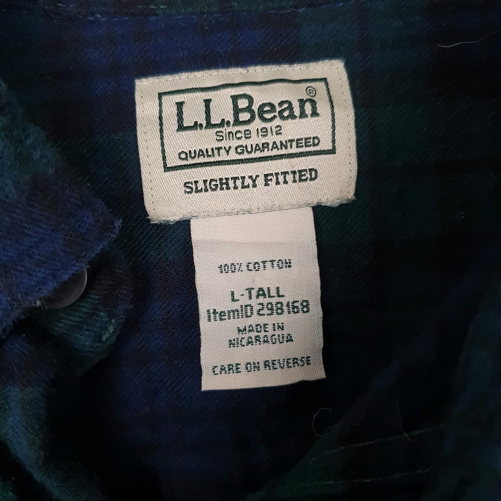 Mens Navy L.L.Bean Flannel  Shirt