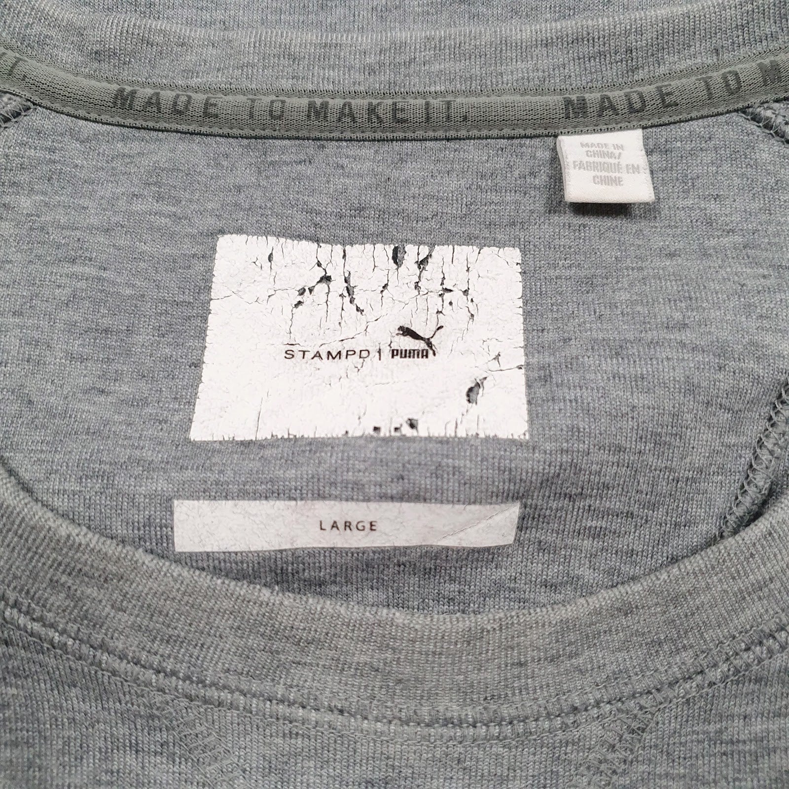 Mens Grey Puma  Crewneck Jumper