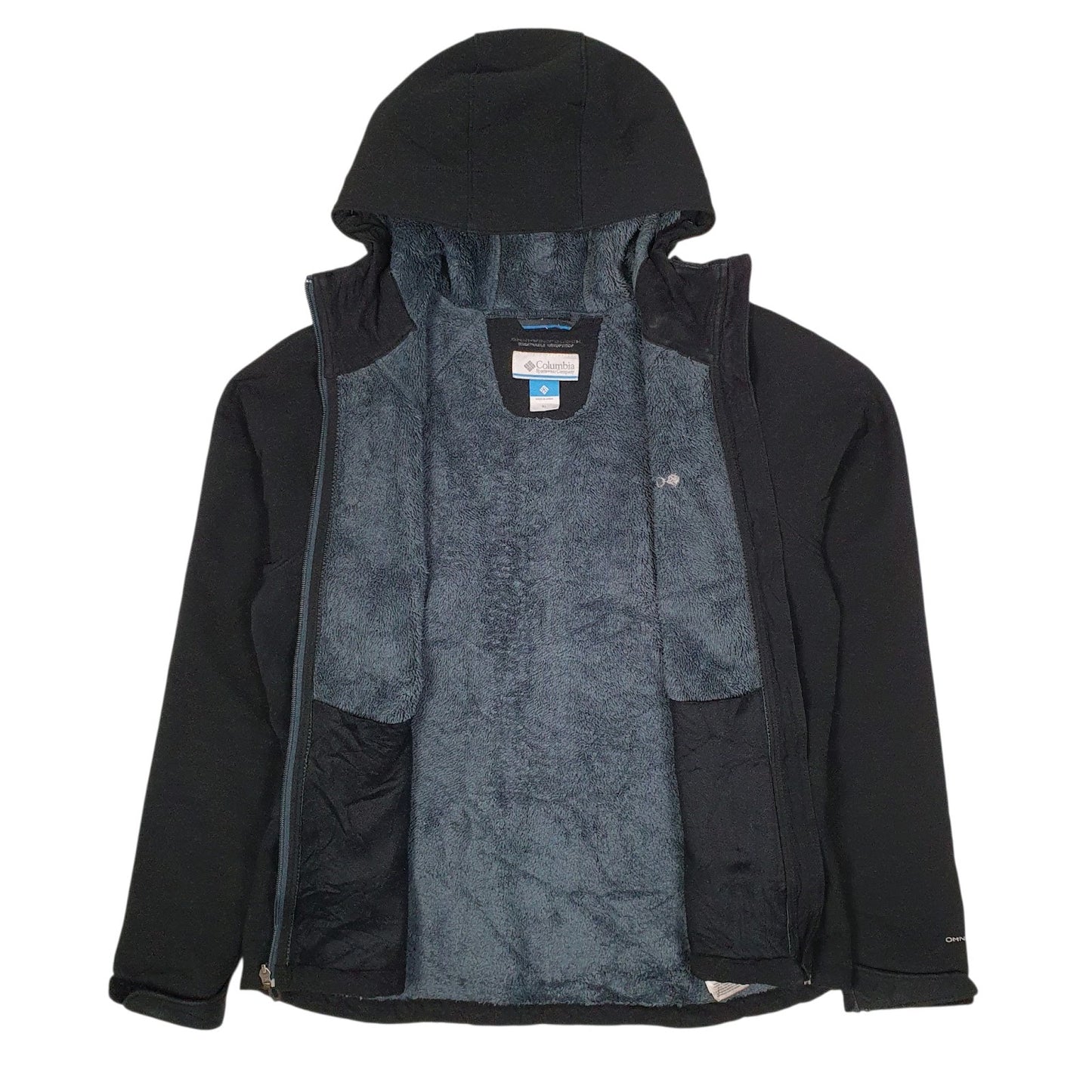 Womens Black Columbia Sportswear Company Fleece Lined Windbreaker Hoodie Coat