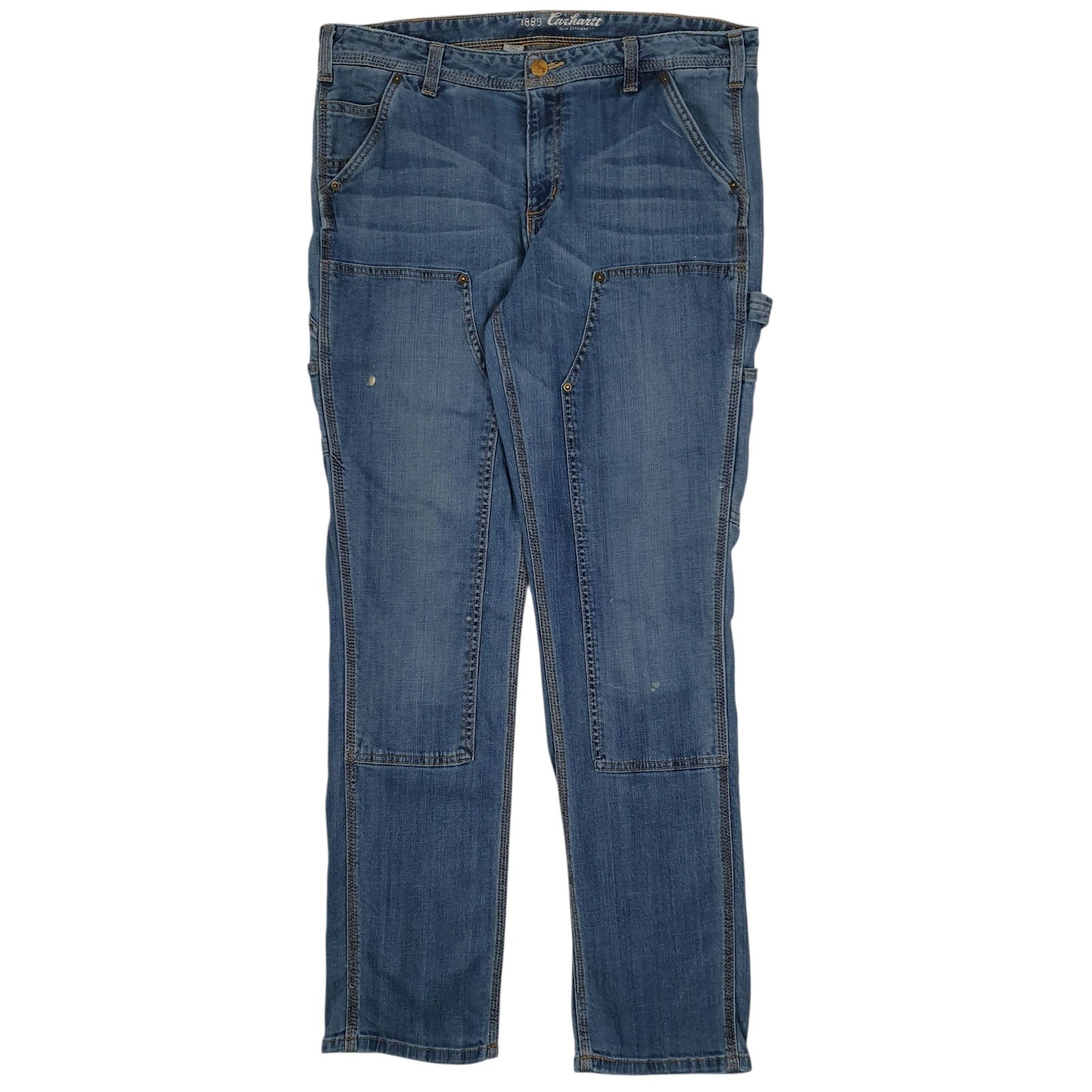 Womens Blue Carhartt Carpenter Double Knee JeansW36 L32