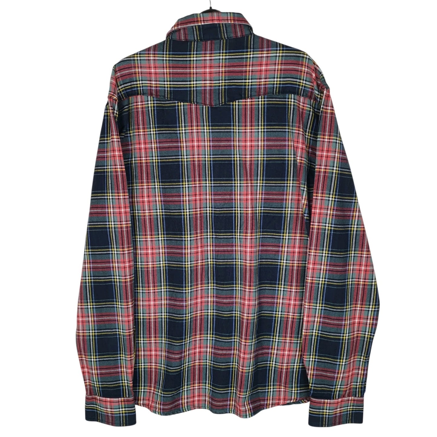 Mens Navy Selected Homme Flannel Plaid Western  Shirt