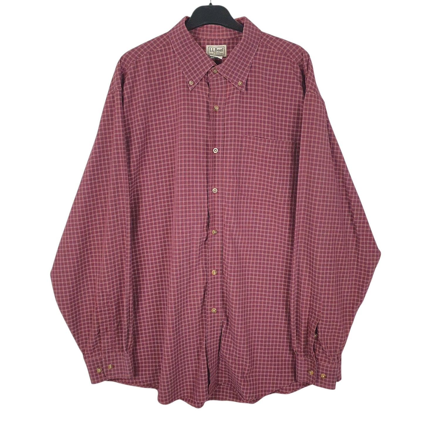 Mens Burgundy L.L.Bean  Long Sleeve Shirt