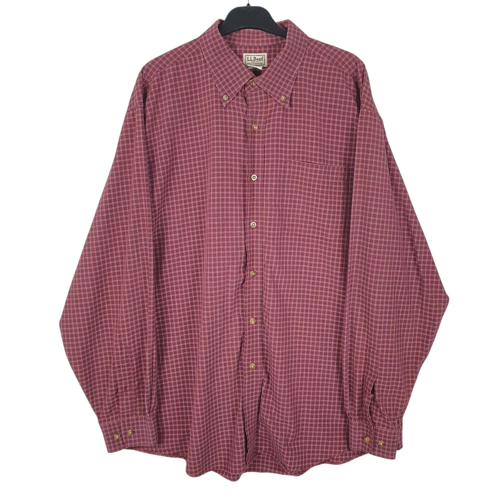 Mens Burgundy L.L.Bean  Long Sleeve Shirt