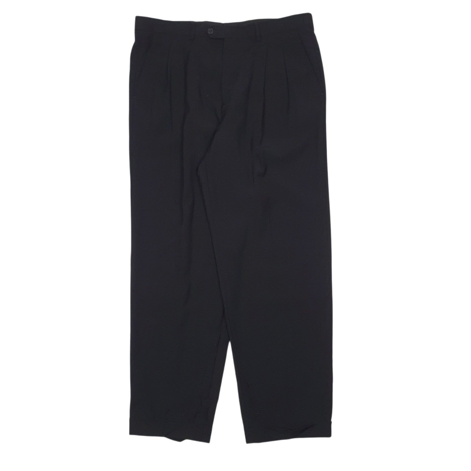 Mens Black Giorgio Armani Pleated Formal Trousers