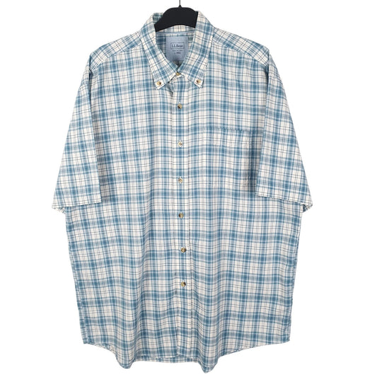 Mens Blue L.L.Bean  Short Sleeve Shirt