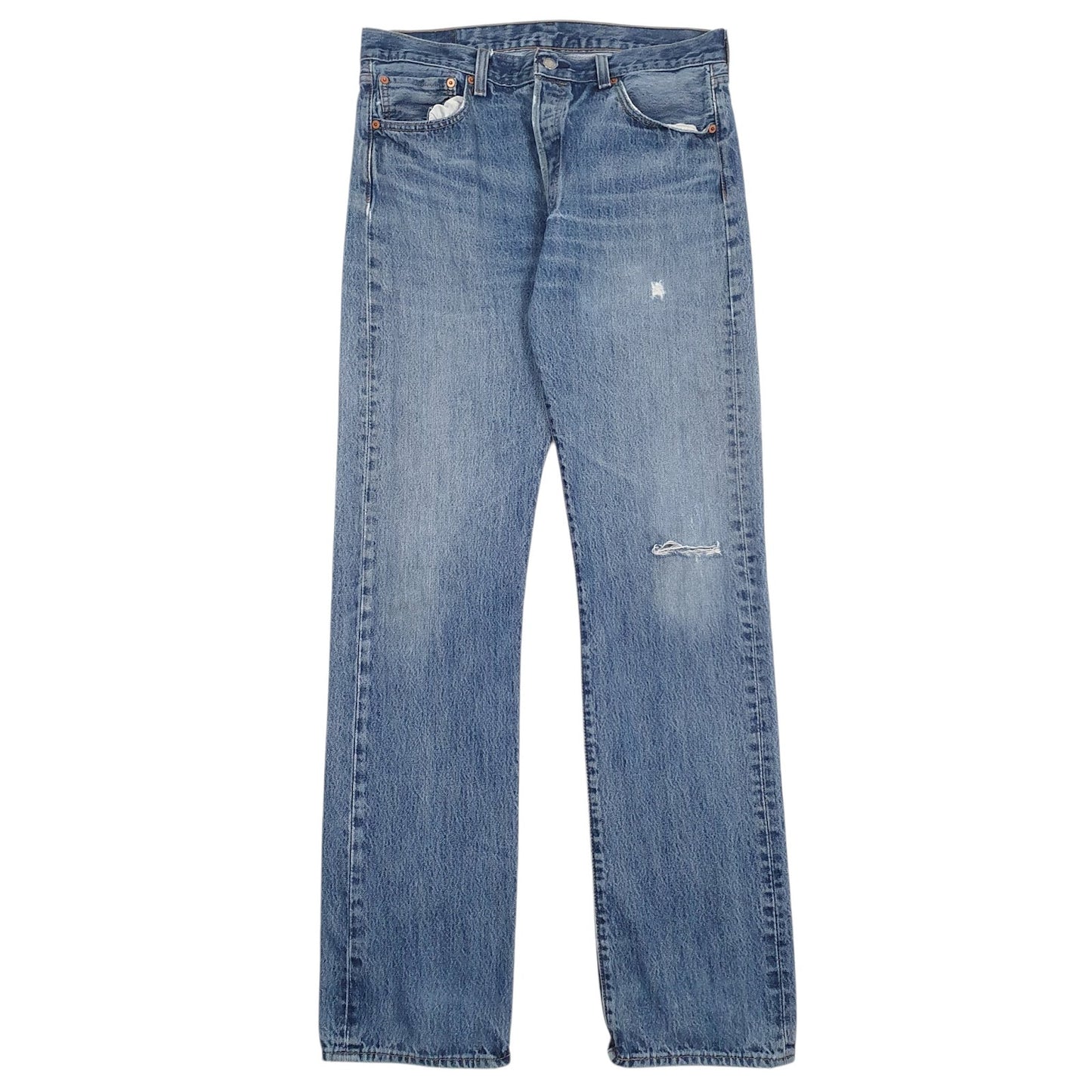Mens Blue Levis Distressed 501 JeansW34 L36