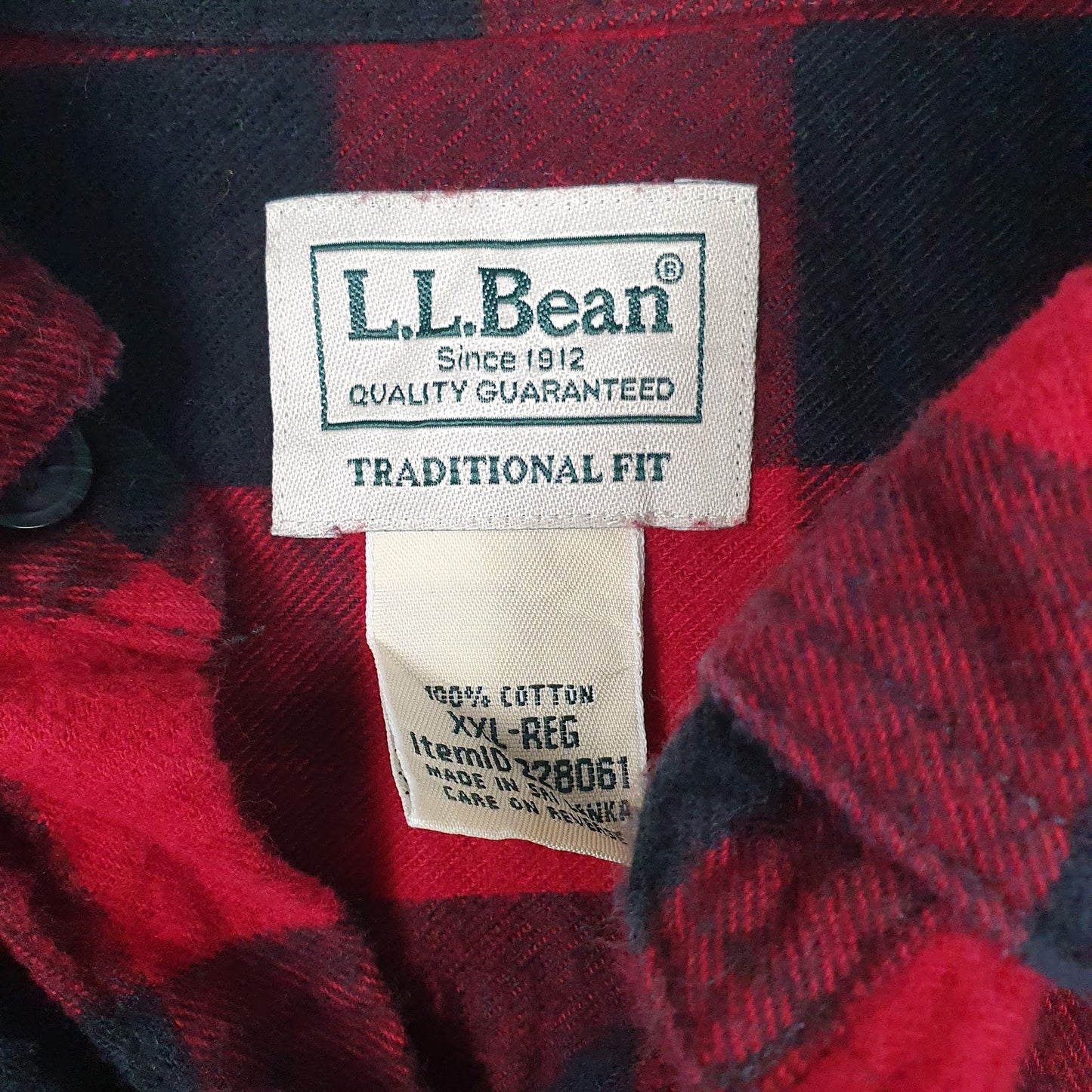 Mens Red L.L.Bean Flannel  Shirt