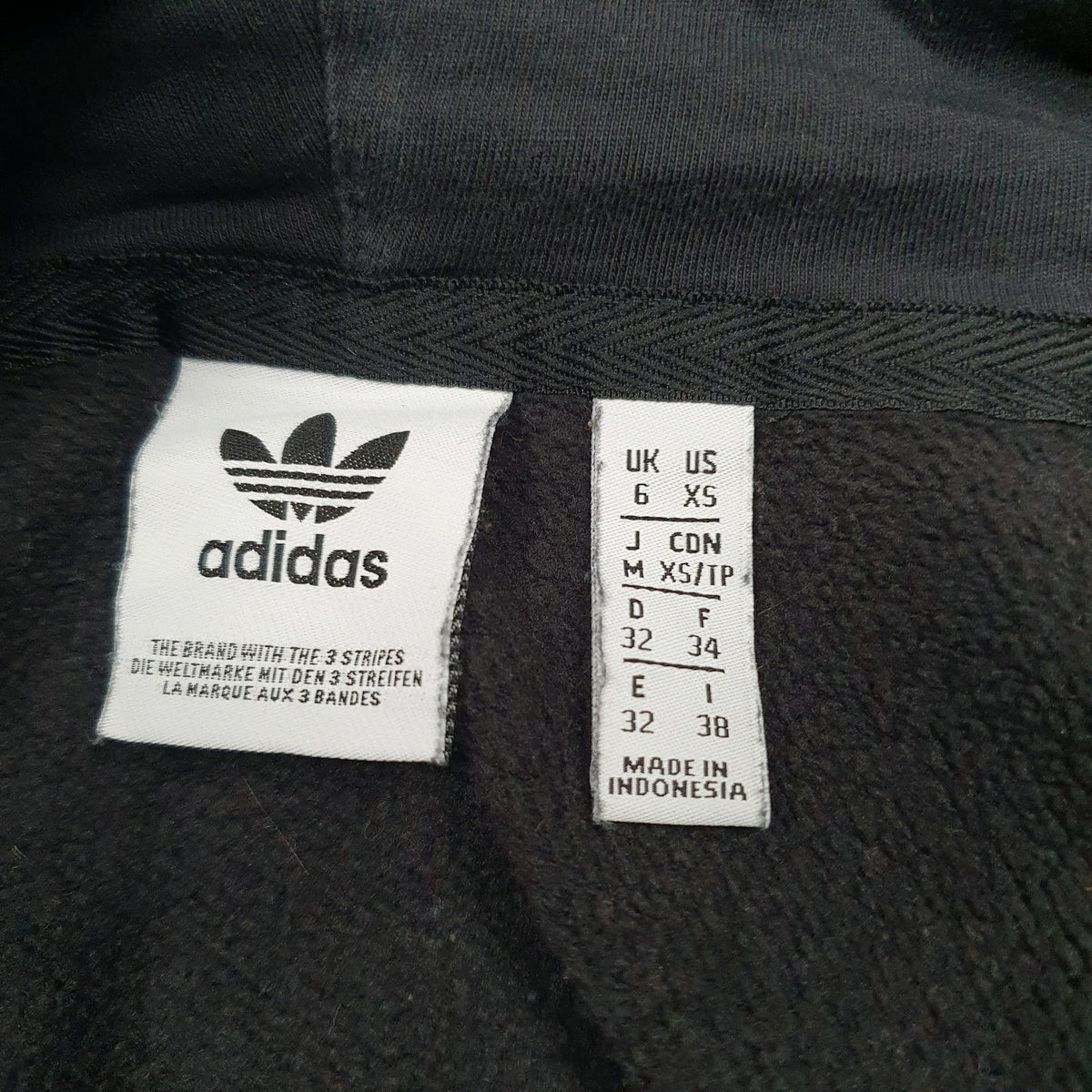 Womens Black Adidas Spellout Hoodie Jumper