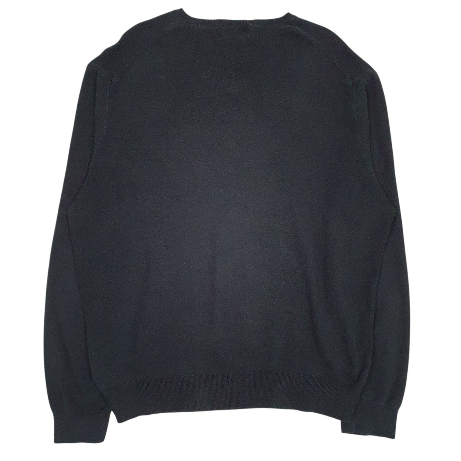 Mens Black Polo Ralph Lauren Pima V Neck Jumper