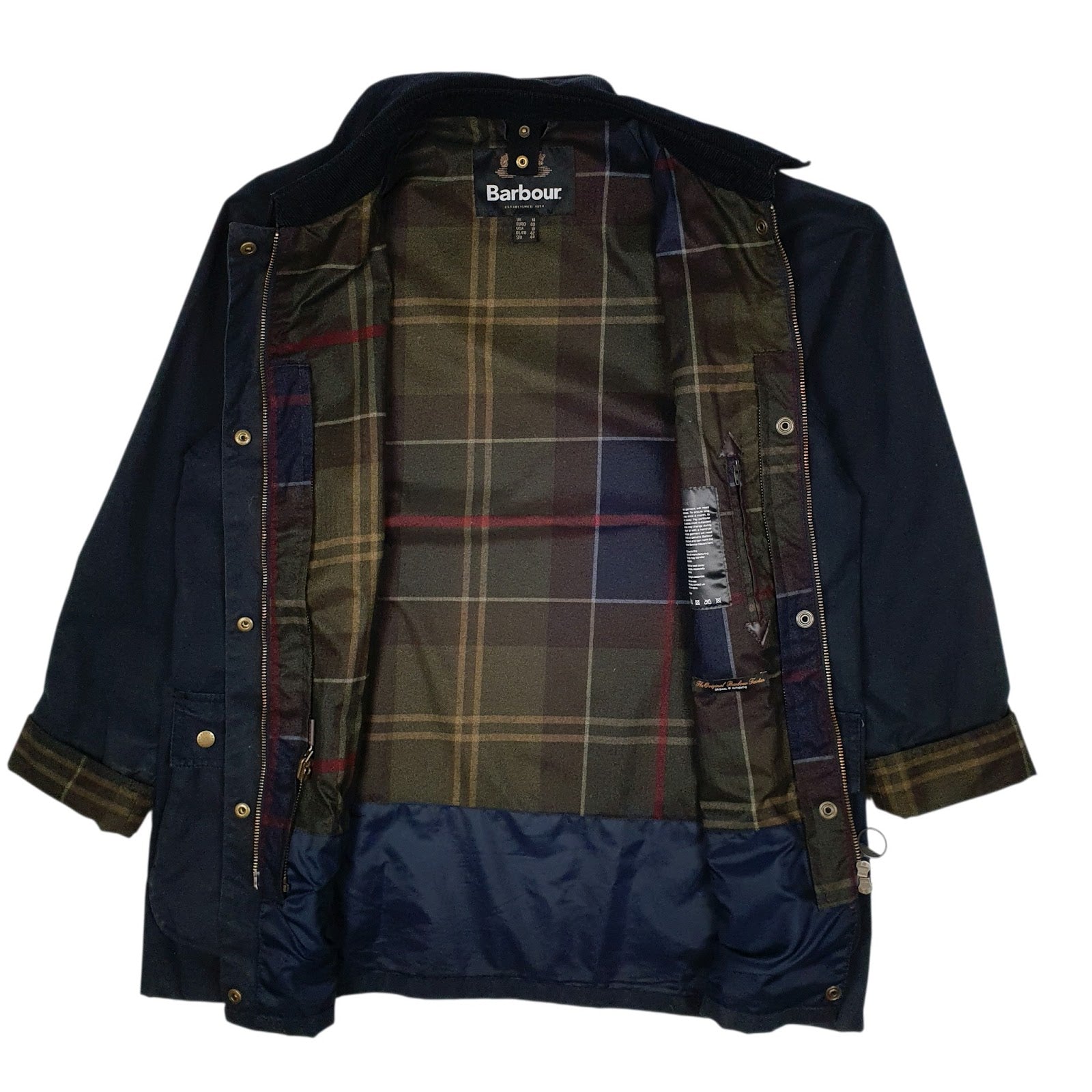 Womens Navy Barbour Acorns Quarter Zip Coat