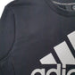 Mens Black Adidas Spellout Crewneck Jumper