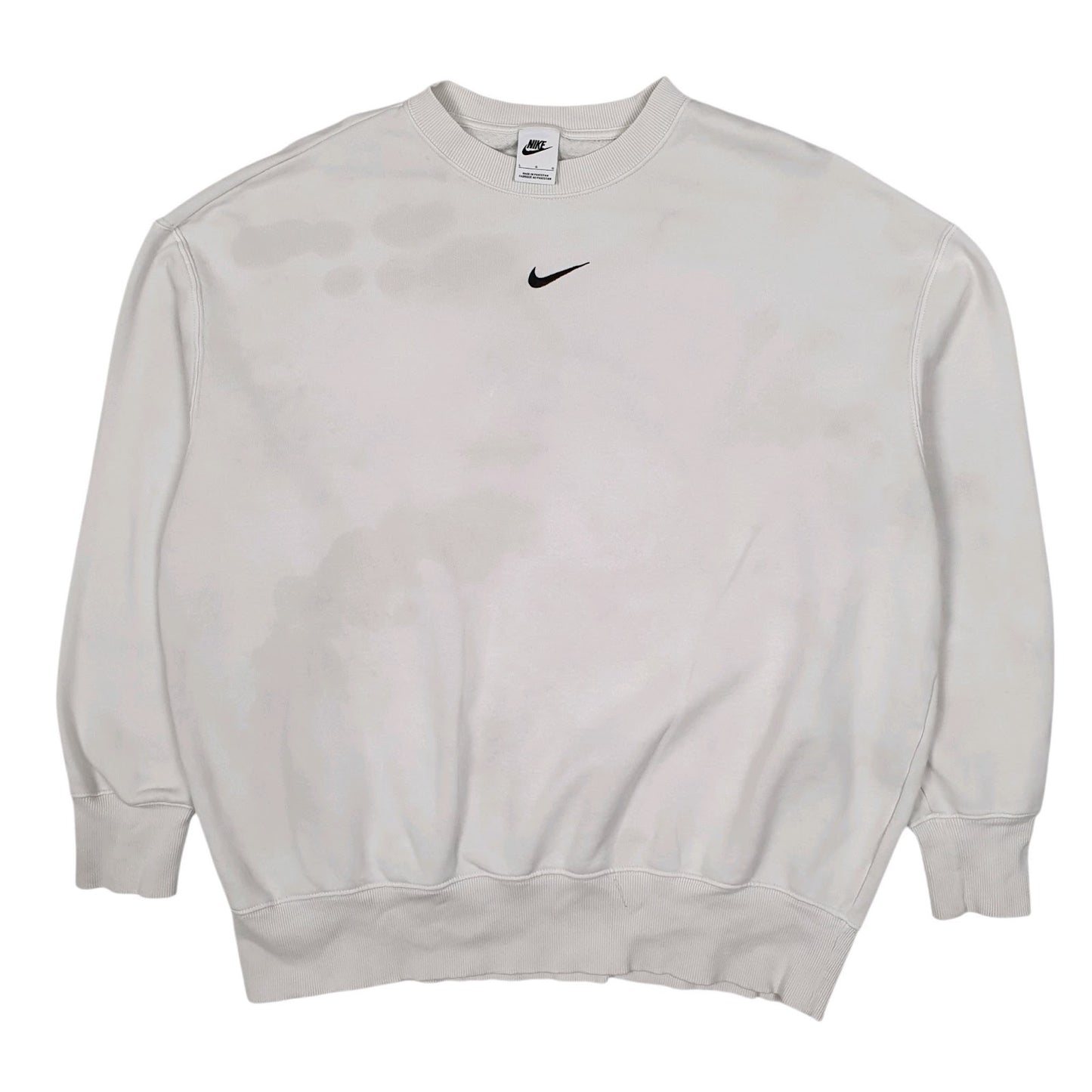Mens White Nike Baggy Crewneck Jumper