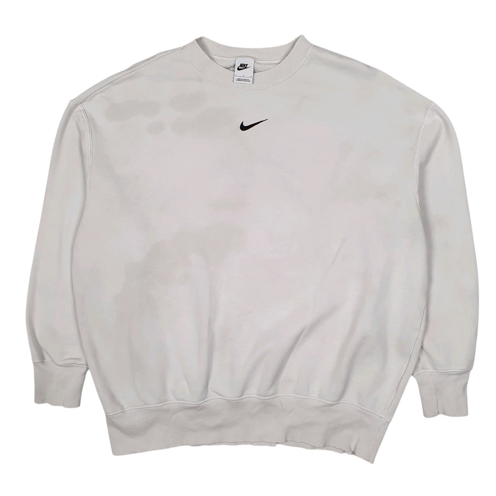 Mens White Nike Baggy Crewneck Jumper
