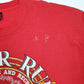 Mens Red Fruit Of The Loom Vintage 90s Single Stitch River Run  T Shirt