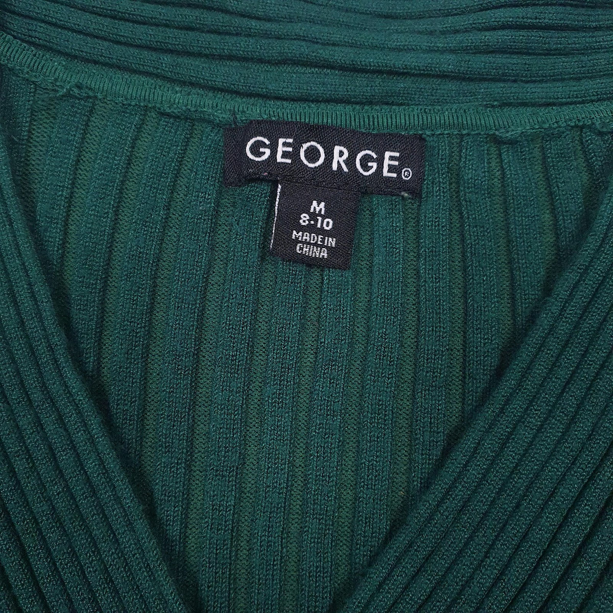 Womens Green George  V Neck Jumper
