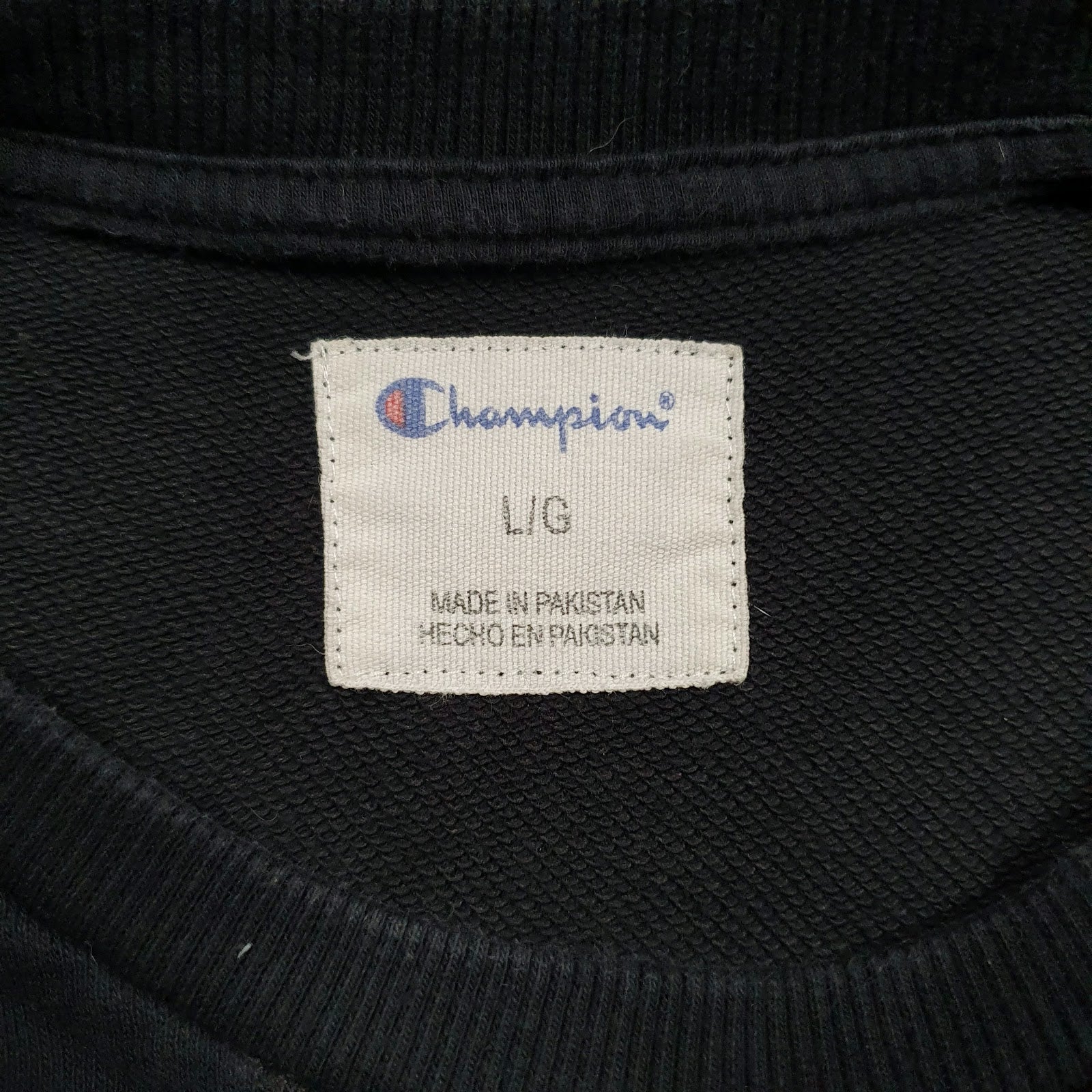Mens Black Champion  Crewneck Jumper