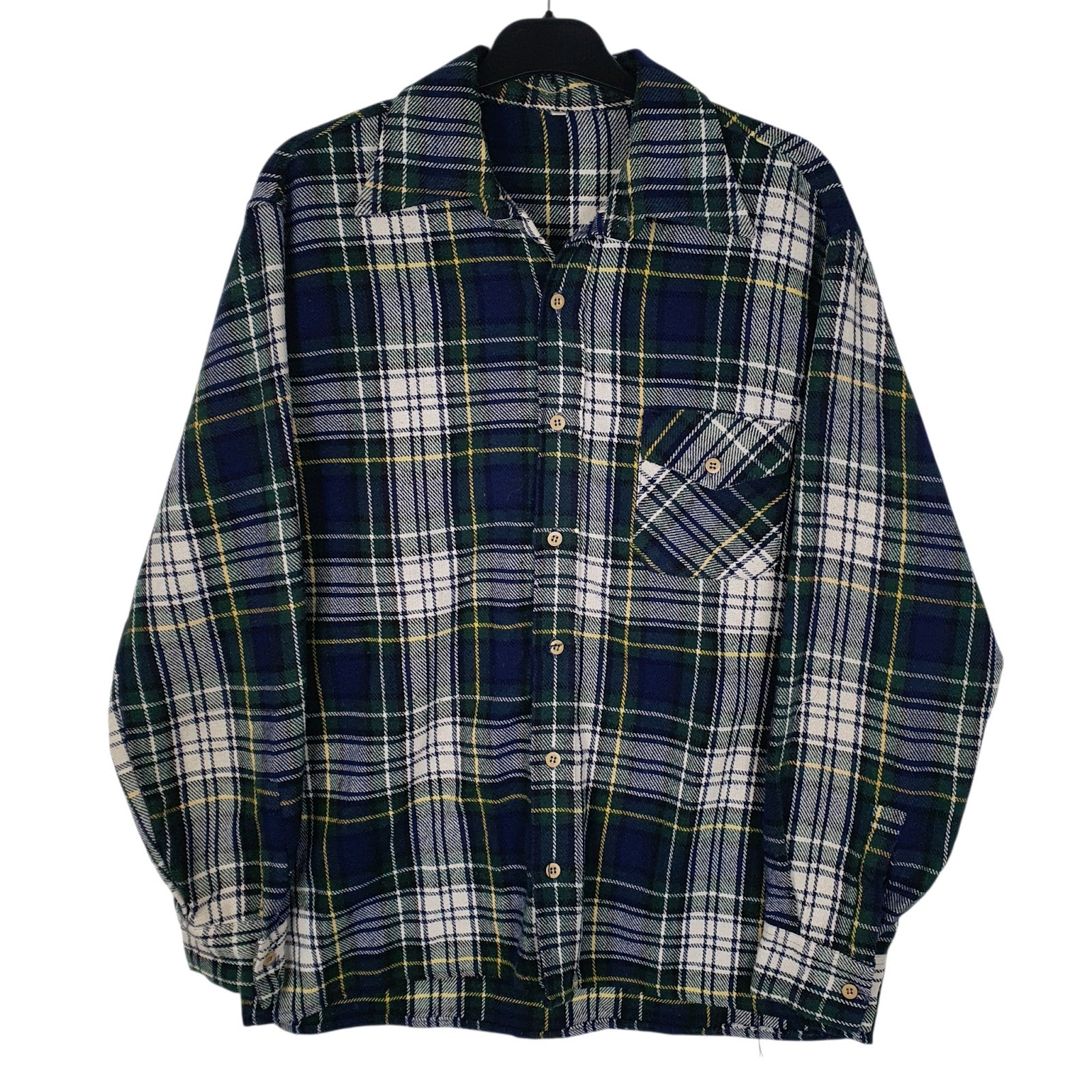 Mens Blue Unbranded Vintage Flannel Long Sleeve Shirt