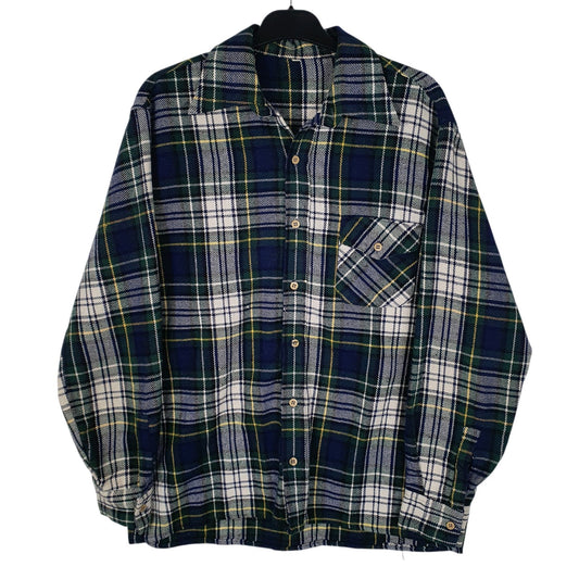 Mens Blue Unbranded Vintage Flannel Long Sleeve Shirt